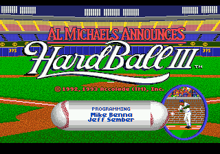 Al Michaels Announces Hardball 3 - Mega Drive