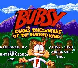 Bubsy In Claws Encounters Of The Furred Kind - Mega Drive