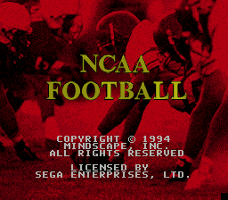 College Football Usa 96 - Mega Drive