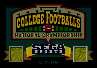 College Football's National Championship - Mega Drive