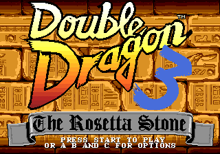 Double Dragon 3 - The Arcade Game - Mega Drive