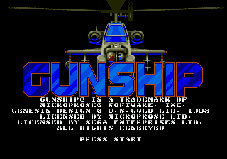 Gunship - Mega Drive