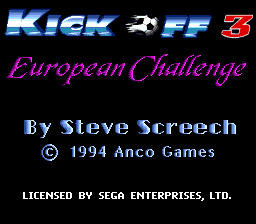 Kick Off 3 - European Challenge - Mega Drive