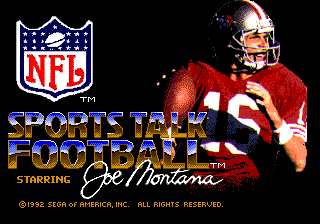 Nfl Sports Talk Football '93 Starring Joe Montana - Mega Drive
