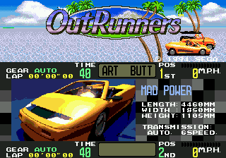 Outrunners - Mega Drive