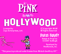 Pink Goes To Hollywood - Mega Drive