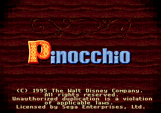 Pinocchio - Mega Drive