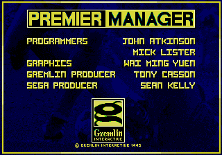 Premier Manager - Mega Drive