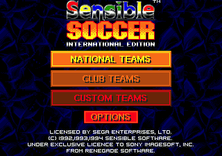 Sensible Soccer - International Edition - Mega Drive