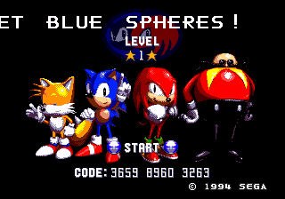 Sonic And Knuckles - Blue Sphere - Mega Drive