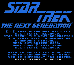 Star Trek - The Next Generation - Echoes From The Past - Mega Drive