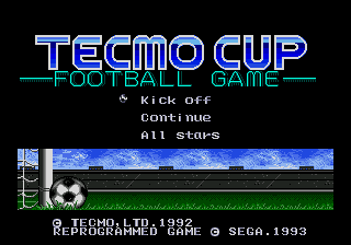 Tecmo Cup Football Game - Mega Drive