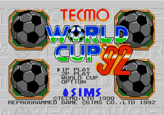 Tecmo World Cup 92 - Mega Drive
